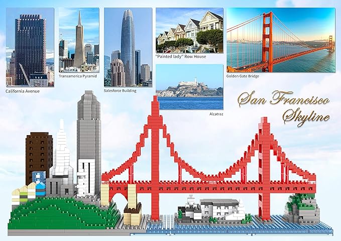 Architecture Skylines Micro Mini Block San Francisco Building Model Set Present Gift for Adults Ages of 14+ 1610pieces