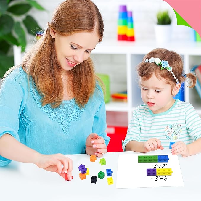 SpriteGru 300PCS Math Linking Cubes, Math Cubes Manipulative Connecting and Counting Snap Blocks for Early Math and Construction, Educational Toy for Preschool, Kindergarten, Homeschool