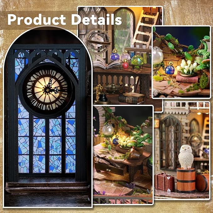 Flever DIY Miniature House Kit, Tiny Home Kit with LED Light, Mini House Build Craft Kits for Adults and Teens, Home Decor Creative Gift for Family/Friends (William' s Magic House)