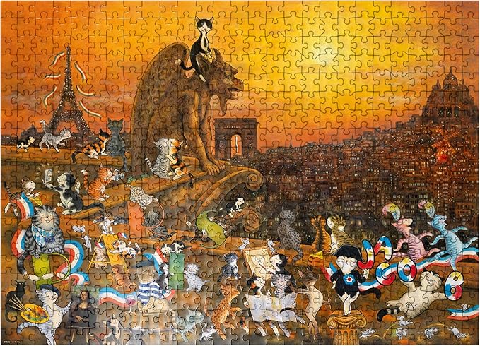 MyPuzzle Cats in Paris - Sven Hartmann - Premium 500 Piece Jigsaw Puzzle for Adults