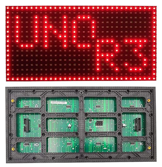 EEEEE P10 Red LED Panel Display Large Size 32cm X 16cm, 512 pcs of LED, Each Individual addressable, Controlled by Uno r3 with Arduino IDE.