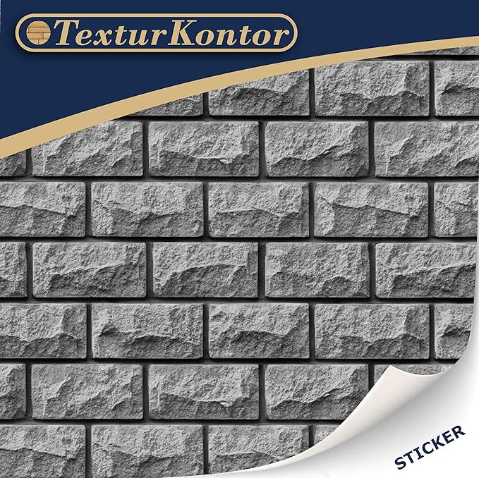 3 Sheets Self-Adhesive Wall Cladding for Dollhouse 1:12 Scale (Historic Rock Wall)