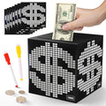 Primo Lines Piggy Bank for Adults,10k Savings Challenge Box, 5.91inch Money Saving Box 10,000 with Counter for Savings Goal $3000 $5000, Unbreakable Metal Cash Box with Money Target, Kakeibo Money Box