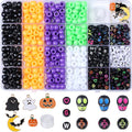 XIANNVXI 10Colours Halloween Pony Letter Beads Set Friendship Bracelet Making Kit 640pcs Orange Purple Green White Letter Pony Beads Bulk