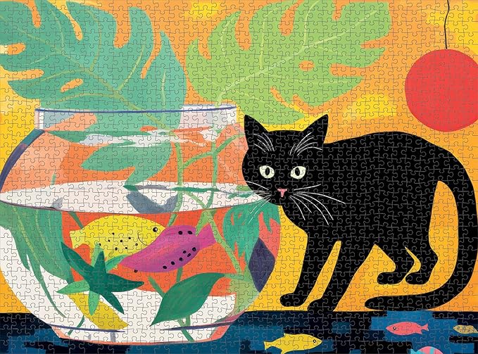 Cross & Glory - Paws & Reflect: A Fishbowl Caper - 1000 Piece Jigsaw Puzzle for Adults | Humorous Challenge | Colorful Imagery and Whimsical Cat Antics