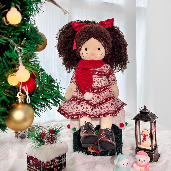 BlissfulPixie Waldorf Handmade Rag Doll - Personalized Collectors Plush Doll for Kids Birthday Present with Beautiful Present Box - Skylar 12"