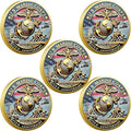USMC 250th Anniversary Challenge Coin (1.57 Inch) – Double-Sided Collectible Military Coin for Veterans, Active Duty & Marine Corps Enthusiasts (5PCS)