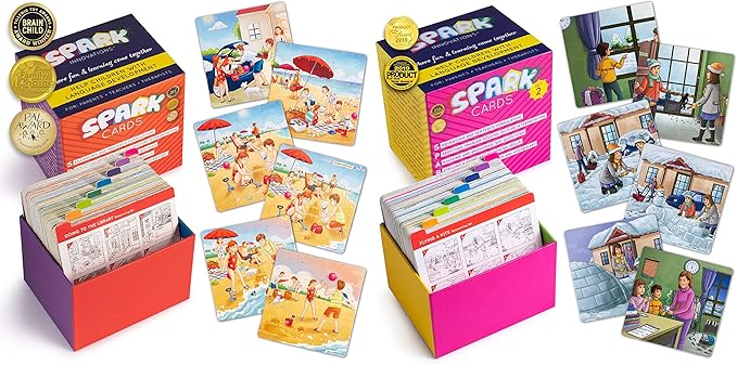 SPARK INNOVATIONS Sequencing Cards for Storytelling and Picture Interpretation Speech Therapy Game, Special Education Materials, Problem Solving, Autism Materials, Social Emotional Learning (Classic)