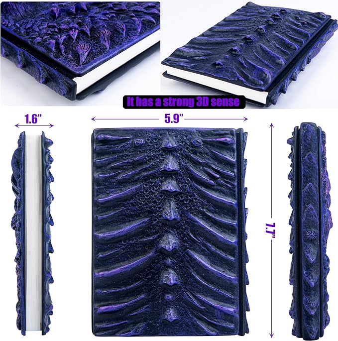 3D Dragon Eye Embossed Journal,Resin Engraving Notebook,Dnd notebook for Dragon Lovers ，Blank Paper,Hardcover Travel Notepad for Writing,Sketchbook,Collection,Gift,Decoration A4 and A5 Size (A5-Dark Purple-Lined)