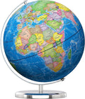 Illuminated World Globe with Stand, 13" Earth Globes with Stable Heavy Metal Base for Kids Classroom Learning, LED Constellation Globe Night Light with HD Printed Map