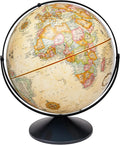 Replogle Eureka 16 inch desktop globe with up to date antique raised relief map and full swing gyromatic assembly. The beautiful antique color globe ball and vast amount of up-to-date information will peak the interest of any geographical connoisseur o...