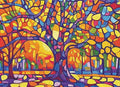 Mosaic Tree Jigsaw Puzzles for Adults 1000 Pieces, Irregularly Shaped Difficult Puzzles Perfect for Game Night, Great Gift Idea, Size 26.65 x 19.25 in
