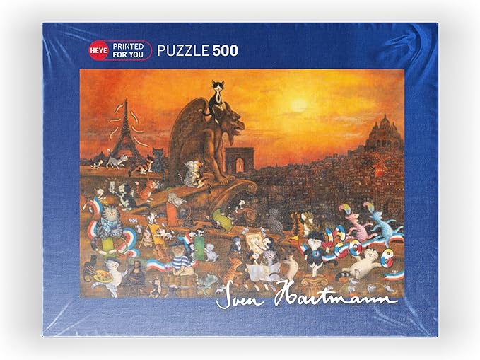 MyPuzzle Cats in Paris - Sven Hartmann - Premium 500 Piece Jigsaw Puzzle for Adults