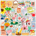 BulbaCraft 100Pcs Garden Stickers, Gardening Stickers for Scrapbooking, Garden Party Favors, Planting Gardening Gifts for Girls, Gifts for Women & Men