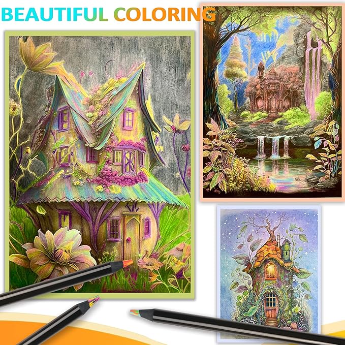 nsxsu Stocking Stuffers Art Supplies, 8 Rainbow Colored Pencils for Adults Kids, Teen Girl Gifts Trendy Stuff, Multicolored Cool Fun Pencil for Drawing Painting Sketch, School Supplies Party Favor