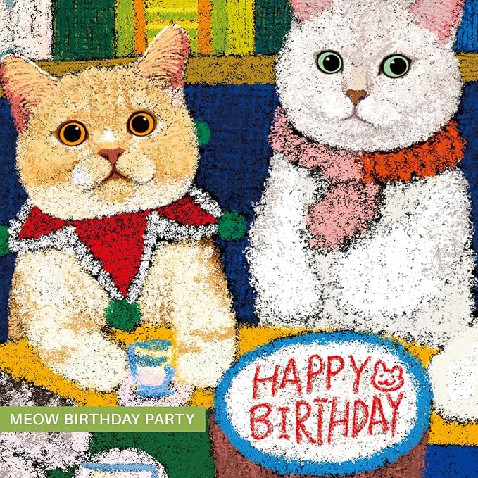 MOMIBOOK Puzzles for Adults 1000 Pieces Jigsaw Puzzles of Cat Meow Birthday Party, Painting Image Animal Difficult Challenging Hard Impossible Puzzle Unique Funny Party Christmas Birthday Gifts