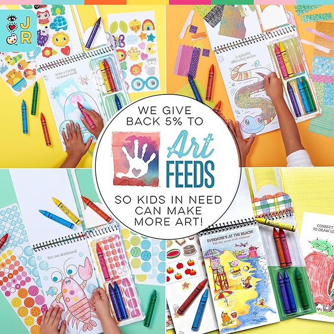 Bright Stripes Richard Scarry Busy World Art on The Go Travel Kit for Kids| Preschool Coloring & Activity Set Ages 3+| 50 Pages,Stickers & Crayons|Creative On-The-Go Fun for Toddlers & Young Children