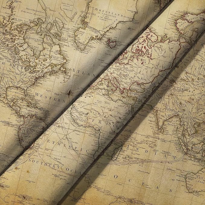 Old World Map Tapestry, Vintage World Map Geographical Distribution Tapestry Wall Hanging, Brown Historical Atlas Educational Poster Classroom Large Tapestries Office Decor 90x70