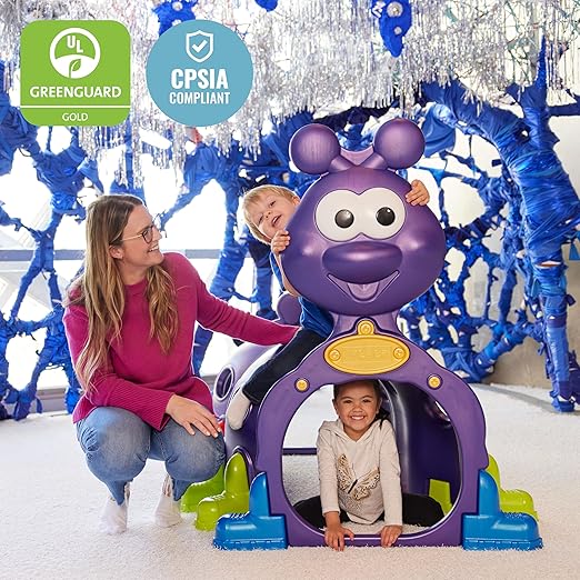 ECR4Kids ELR-12511 Indoor/Outdoor Peek-A-Boo Caterpillar Climbing Play Structure for Kids, Purple