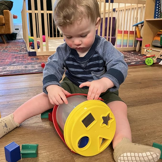 Shape Sorter Bucket – 12-Piece Toddler Math & Fine Motor Skills Toy, Special Needs-Friendly Sorting and Matching Activity