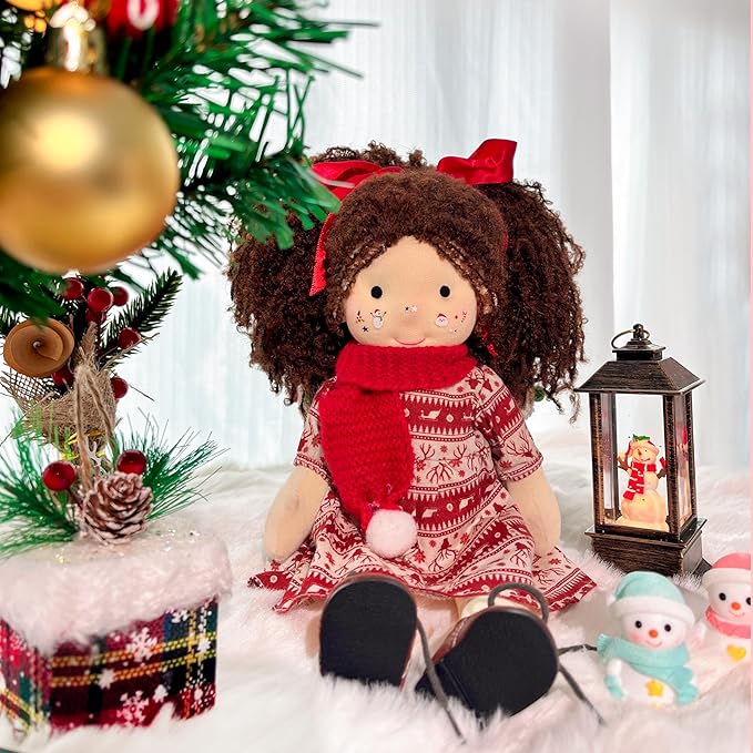 BlissfulPixie Waldorf Handmade Rag Doll - Personalized Collectors Plush Doll for Kids Birthday Present with Beautiful Present Box - Skylar 12"