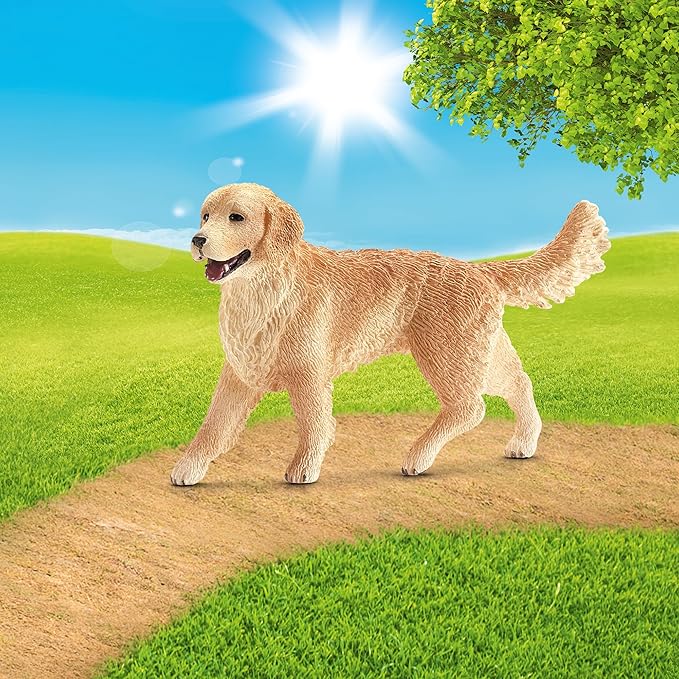 Schleich Farm World - Farm Animal Toys for Kids and Toddlers - Golden Retriever Toy Dog Figurine - Ages 3+