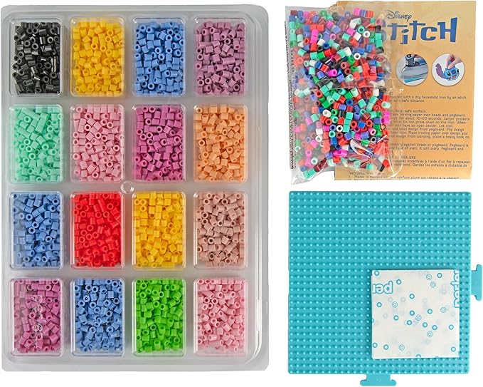 Perler 80-57265 Disney's Stitch Fused Bead Craft Activity Kit with 10 Projects, Multicolor, 4503 Pieces