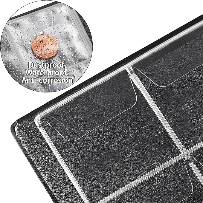 Uncle Paul Coin Album Coin Holder Coin Collection Book for Half Dollar/Small Dollar/50 Pence/Two pounds 60 Pockets CS3706GR