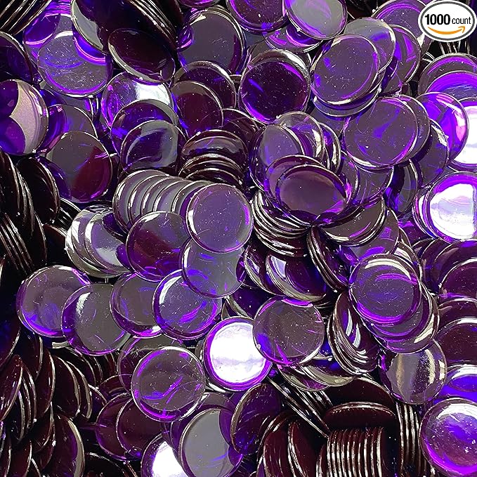 MR CHIPS Plastic Bingo Chips for Games 1000 Count Solid and Transparent Colors Counting 19 Color Choices 3/4 Inch 7/8