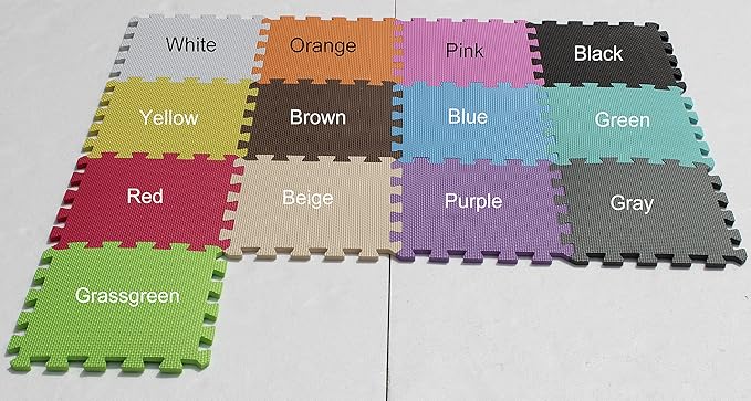 YIMINYUER® 20 Tiles (30cm×30cm×1cm Each Tile) Baby Soft Puzzle Play Mats, Kids Thick EVA Foam Floor, Toddlers & Children's Soft Interlocking Mat R06G301020