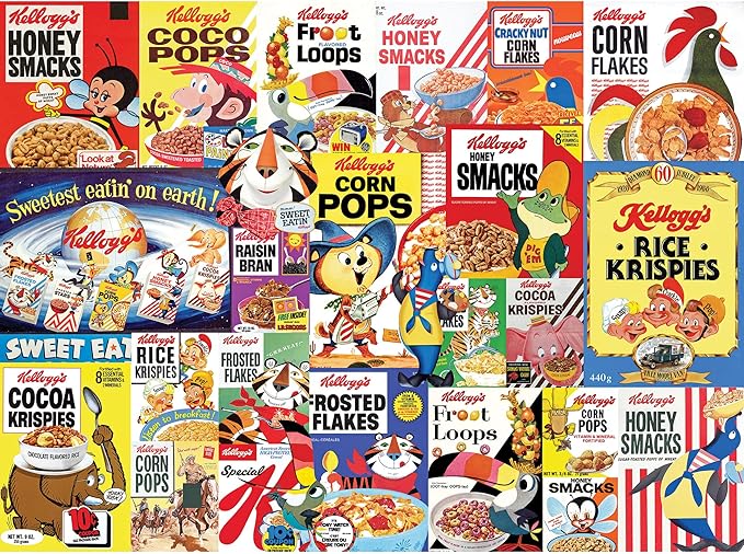 RoseArt - Kellogg's - Cereal Favorites - 1000 Piece Jigsaw Puzzles for Adults