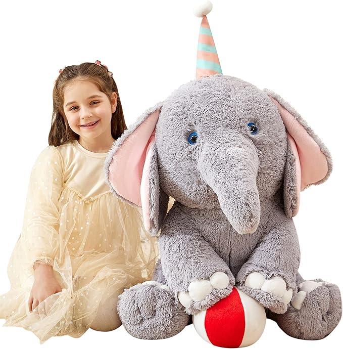 IKASA Giant Elephant Stuffed Animal Plush Toy, 31" Large Big Jumbo Soft Plushie Toys for Kids Girls Boys Girlfriend