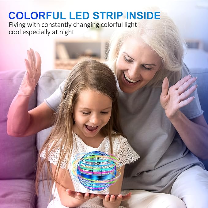 LEMATRIX 2024 Flying Orb Ball Toy, Hover Ball Boomerang Fly Fidget Spinner, Cool Toys Gifts for 6 7 8 9 10 11 12+ Years Old boy Girls Teens, Hand Mini Drone Cosmic Globe, Indoor Outdoor Toys(Blue)