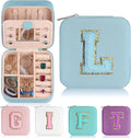 Parima Women's Initial Travel Case | Mini Jewelry Case - L, J | Sky Blue