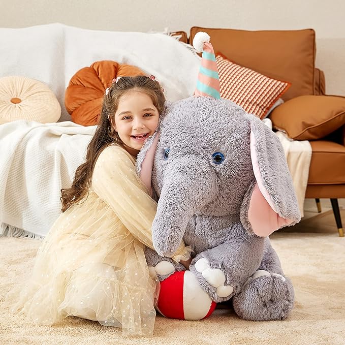 IKASA Giant Elephant Stuffed Animal Plush Toy, 31" Large Big Jumbo Soft Plushie Toys for Kids Girls Boys Girlfriend