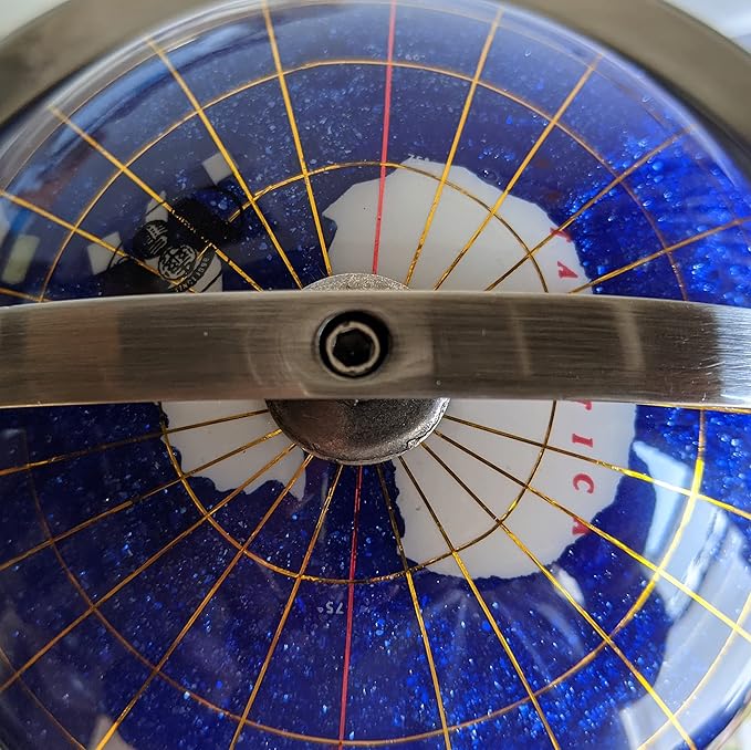 Unique Art Since 1996 150 GB CRY Gemstone Globe, Blue Crystallite Silver,150 GB BLUE CRY SILVER