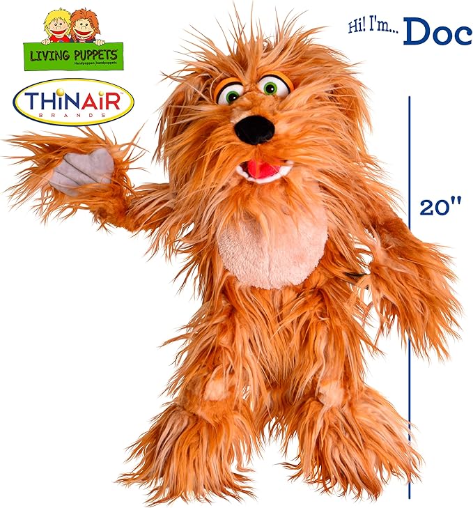 Living Puppets 20-Inch Plush Big Puppy Dog Hand Puppet - Fine European Design, Ultra-Soft and Cuddly, Promotes Child Development, Safety Certified, Teacher-Recommended for Boys and Girls