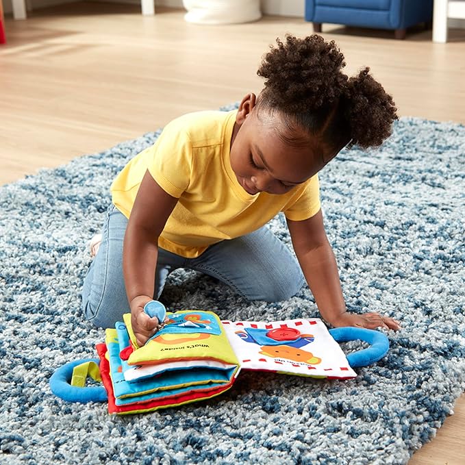 Melissa & Doug K’s Kids My First Activity Book 8-Page Soft Book for Babies and Toddlers Early Learning Developmental Plush Soft Activity for Babies and Toddlers