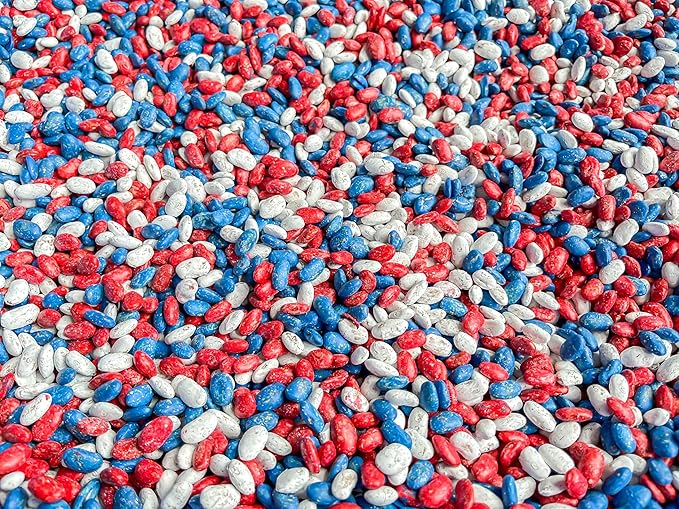 Patriotic Themed Sensory Beans - Colorful Sensory Bin Filler - 2 Cups