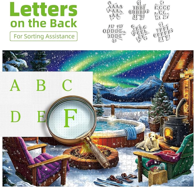 Northern Lights Puzzle - 500 Piece Puzzles for Adults Vivid Imagery Impossible Hard Difficult Challenging Puzzle,Unique Jigsaw Puzzles 500 Pieces Ideal for Relaxation and Family Fun