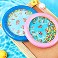 2 Pcs Ocean Drum Wave Bead Ocean Sound Drum Gentle Sea Sound Music Gift Educational Sea Tool Percussion Instruments, Pink and Blue, 7 Inch 8 Inch