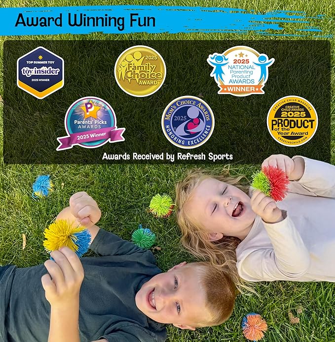 Stringy Balls & Sensory Toys for Kids 20 Pack - Stocking Stuffers For Kids Ages 4 5 6 7 8 + Year Old Gift Ideas - Best Birthday Toddler Gifts for Boys & Girls - Monkey Pom Balls Fidget Toys Party Pack