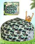 Skywin Inflatable Tent for Kids (Camo Dark Grey), Inflatable Air Tent for Kids Sets Up and Stores Away in Seconds, Improved Blow up Fort (Fan NOT Included) (Camo Dino)