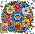 Wooden Jigsaw Puzzles Flower 500pcs 16.5x16.4in, Royal, Wooden Puzzles for Adults, Unique Shape Animal Adult Puzzles, Irregular Wood Puzzles Best Gift for Adults Family Game