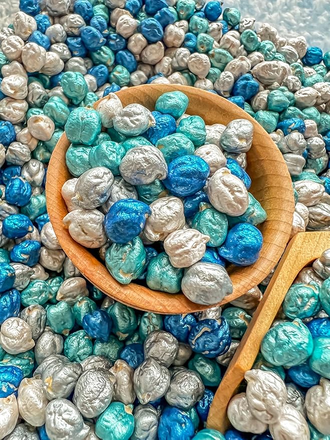 Colored Chickpeas for Sensory Play and Sensory Bins - Many Different Seasonal Colors (4 Cups, Winter 1)