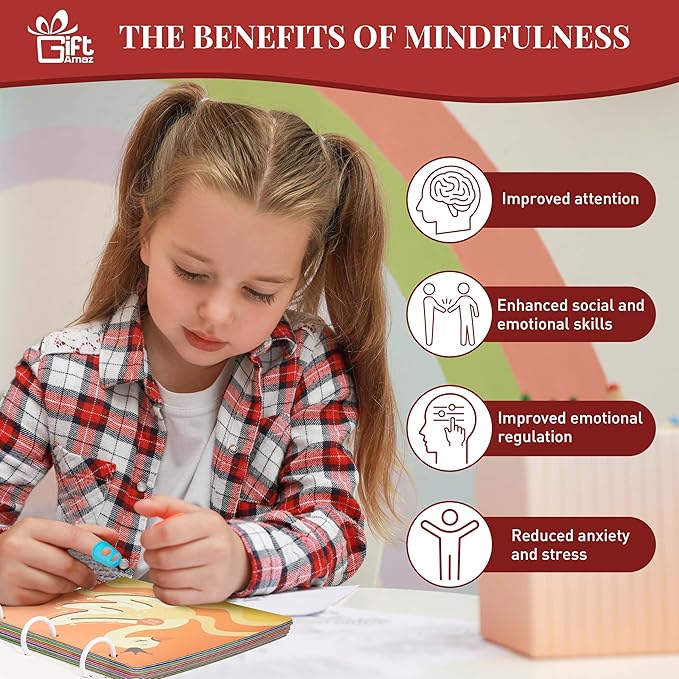 Mindful Maze Boards, Calming Toys for Kids, Finger Path Breathing Boards, Calming Corner Items Kids Social Emotional Learning, Mindfulness Sensory Cardboard Birthday Toys Box for Kid 3+