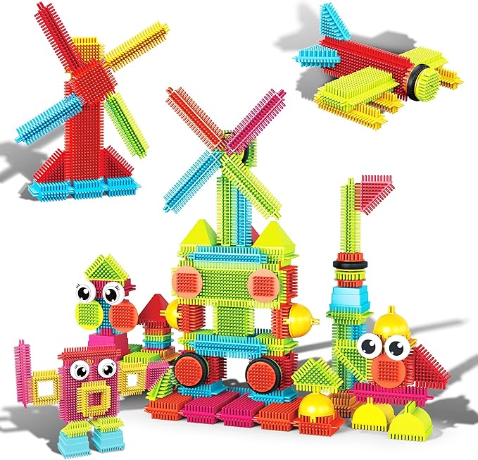 PicassoTiles Toys 112 Piece Hedgehog Blocks STEM Building Tiles Set Construction Learning Toy Stacking Interlock Block, Creativity Beyond Imagination, Inspirational, Recreational, Educational PTB112