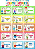 Alpurple 17 Pcs A4 Classroom Rules, Preschool Class Rules Posters, Classroom Rule Bulletin Board Decorations for Kindergarten Preschool Elementary School