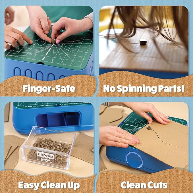 ChompSaw | The Ultimate Kid-Safe Power Tool for Cutting Cardboard | STEM + STEAM Educational Toy for Boys and Girls Ages 5+ | Upcycle Cardboard for Hands-On Learning & Creative Projects