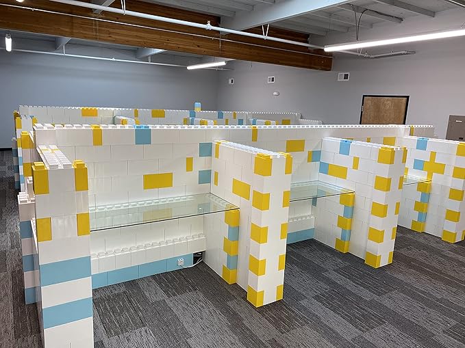 EverBlock 12' x 6' Full Size Plastic Modular Bulk Pack | Giant Building Blocks | Easy to Connect & Reuse | Indoor & Outdoor Use | Build Displays & Structures | Yellow